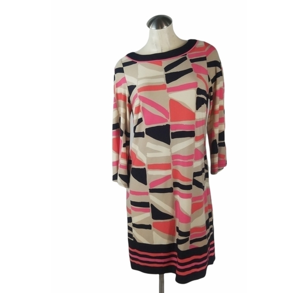 3/$25 Dressbarn Size 8 Geometric Dress Multi-color - Picture 1 of 6
